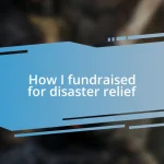 How I fundraised for disaster relief